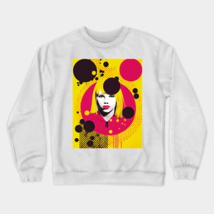 Abstract pop art style young woman portrait Crewneck Sweatshirt